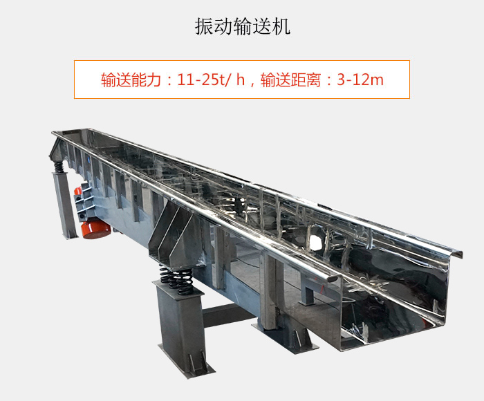 振动输送机:输送能力:11-25t/ h,输送距离:3-12m