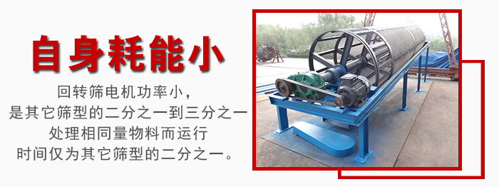 滚筒筛耗能小,使用寿命长,维修方便