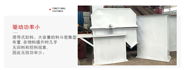 TD型斗式提升机驱动力小,无回料等特点展示图。